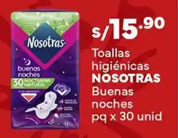 Plaza Vea Nosotras toallas higiénicas buenas noches pq oferta