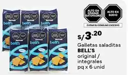 Plaza Vea Bell's galletas saladitas original / integrales pq oferta