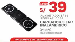 Marcimex Cargador 3 en 1 inalambrico nium oferta