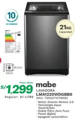 Marcimex Mabe LAVADORA LMA1220WDGBBO oferta