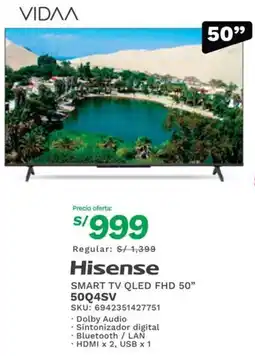 Marcimex Hisense SMART TV QLED FHD 50" 50Q4SV oferta