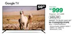 Marcimex NIUM SMART TV QLED UHD 50" NI-TV50QUQL1F5PE oferta