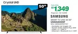 Marcimex SAMSUNG SMART TV UHD 4K 50" UN50U8000F oferta