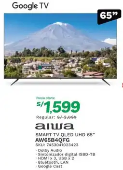 Marcimex AIWA SMART TV QLED UHD 65" AW65B4QFG oferta