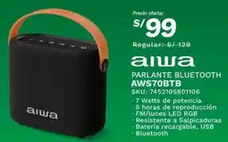 Marcimex Aiwa PARLANTE BLUETOOTH AWS70BTB oferta