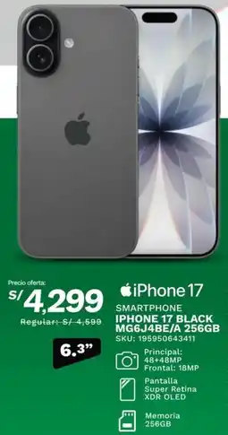 Marcimex Smartphone IPHONE 17 BLACK MG6J4BE/A 256GB oferta