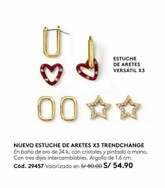 Ésika Nuevo estuche de aretes x3 trendchange oferta