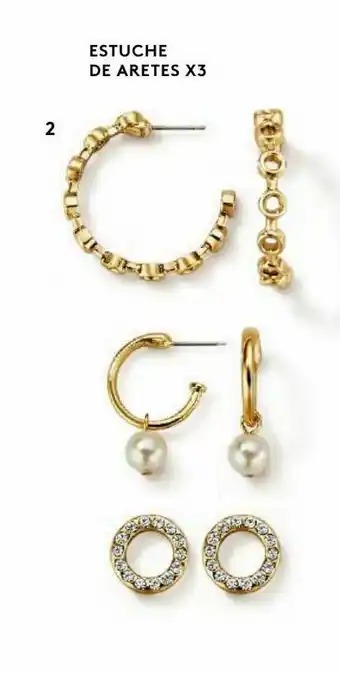 Ésika Estuche de aretes x3 falling circles oferta
