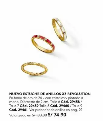Ésika Nuevo estuche de anillos x3 revolution oferta