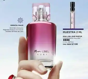 L'Bel Mon l'bel rubi parfum muestra 2ml oferta