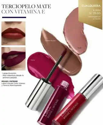 L'Bel Rouge l'intense labial líquido color intenso oferta