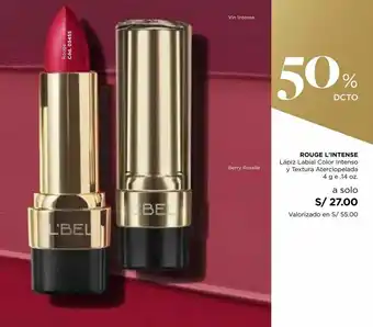L'Bel Rouge l'intense lapiz labial color intenso 4g oferta