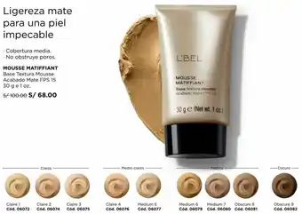Mousse matiffiant base textura mousse acabado mate fps 15 30 g