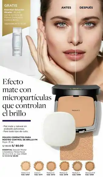 L'Bel Polvos compactos para rostro control de brillo fm 9 g oferta