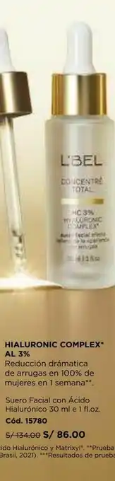 L'Bel Suero facial con ácido hialurónico 30 ml oferta