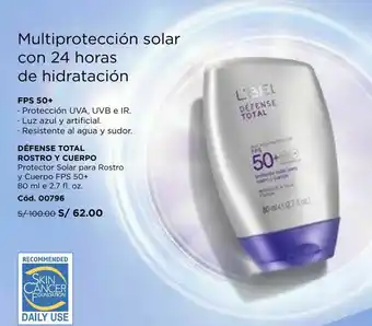 L'Bel Défense total rostro y cuerpo protector solar para rostro y cuerpo fps 50+ 80 m oferta