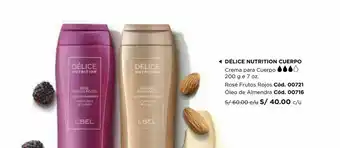 L'Bel Délice nutrition cuerpo crema para cuerpo 200 g oferta