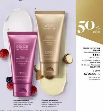 L'Bel Délice nutrition manos crema para manos 75 g oferta