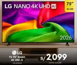 La Curacao LG TV 75" NANO 4K UHD AI oferta