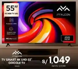 La Curacao iFFALCON TV SMART 4K UHD 55" GOOGLE TV oferta