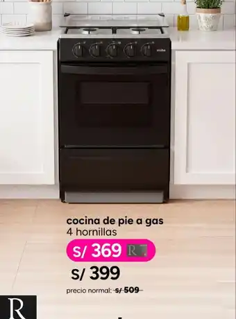 Mabe cocina de pie a gas 4 hornillas