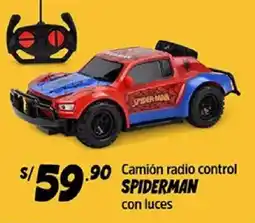 Plaza Vea Spiderman camión radio control con luces oferta