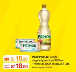 Metro Primor aceite vegetal premium + filete de atún en agua oferta