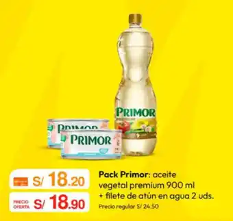 Metro Primor aceite vegetal premium + filete de atún en agua oferta