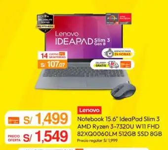 Lenovo Notebook 15.6" IdeaPad Slim 3