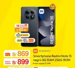 Metro Xiaomi smartphone redmi note 15 negro 8g ram 256g rom oferta