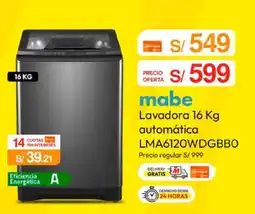 Metro mabe lavadora 16 kg automatica oferta
