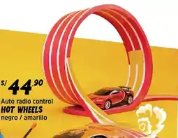 Plaza Vea Hot wheels auto radio control negro / amarillo oferta