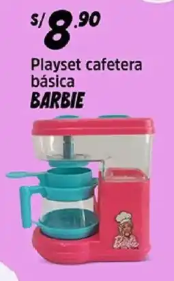 Plaza Vea Barbie playset cafetera basica oferta