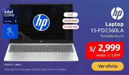 Hiraoka Hp laptop 15-fd2360la pantalla touch oferta