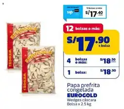 Makro Eurogold papa prefrita congelada wedges cáscara oferta