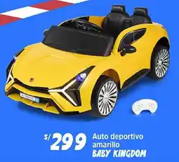 Plaza Vea Baby kingdom auto deportivo amarillo oferta