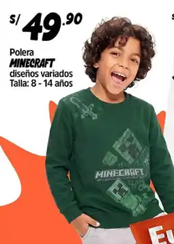 Plaza Vea Minecraft polera diseños variados oferta