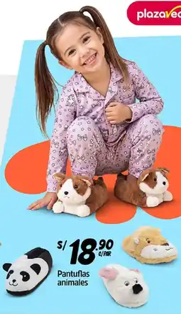 Plaza Vea Pantuflas animales oferta