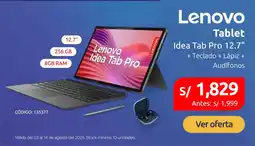 Hiraoka Lenovo Tablet Idea Tab Pro 12.7" oferta