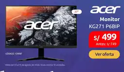 Hiraoka Acer monitor kg271 p6bip 27" oferta