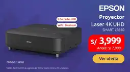 Hiraoka Epson projector laser 4k uhd smart ls650 oferta