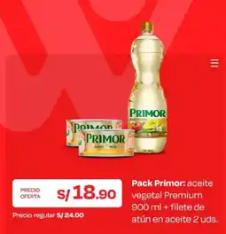 Wong Primor aceite vegetal Premium + filete de atún en aceite oferta