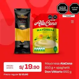 Wong AlaCena mayonesa con el toque justo de limón + spaghetti Don Vittorio oferta