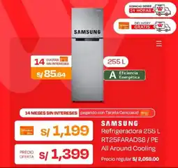 Wong Samsung refrigeradora 255 l oferta