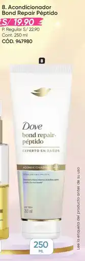 Azzorti Dove acondicionador bond repair péptido oferta