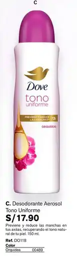 Leonisa Dove desodorante aerosol tono uniforme oferta