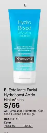 Leonisa Neutrogena exfoliante facial hydroboost ácido hialurónico oferta