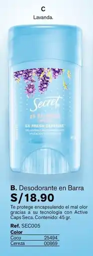 Leonisa Secret desodorante en barra oferta