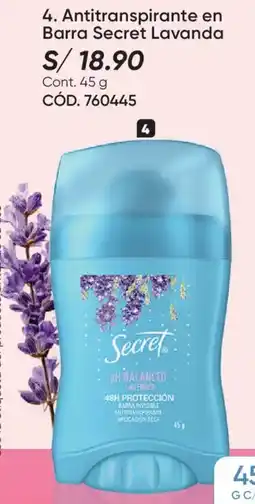 Azzorti Secret antitranspirante en barra lavanda oferta