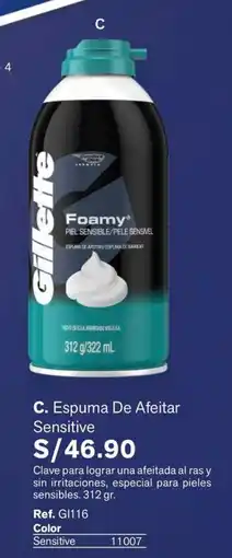 Leonisa Gillette espuma de afeitar sensitive oferta